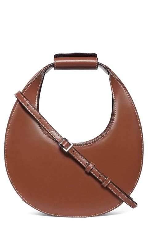 STAUD Moon ラージ ラフィア トートバッグ STAUD Moon ラフィアジャカード トートバッグ レザートリム