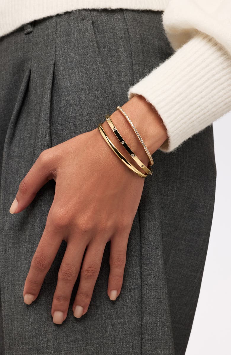 Ana Luisa Selena Cubic Zirconia Bangle Bracelet, Alternate, color, Gold / Clear