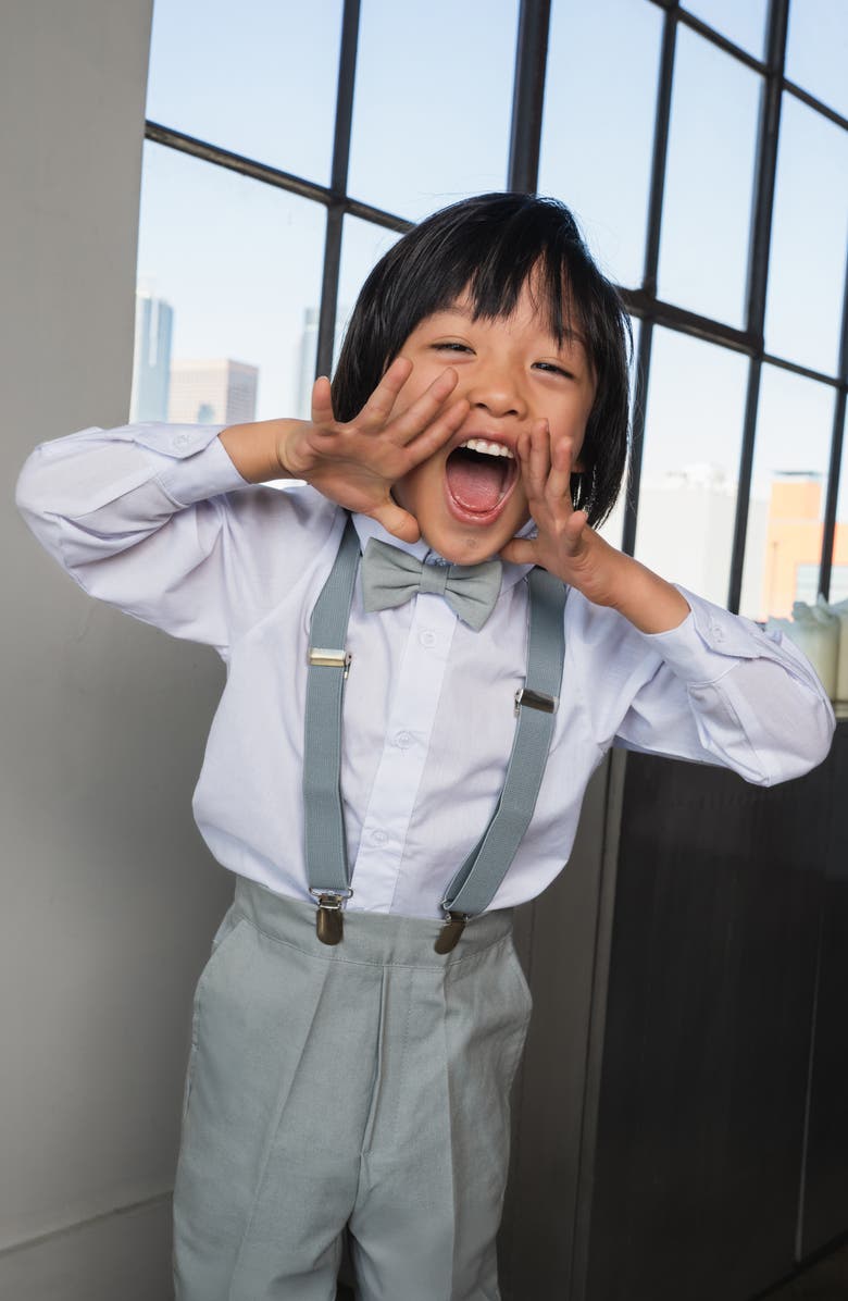 Peanut Butter Collection Kids' Barn Safari 5-Piece Suspenders Suit Set, Alternate, color, Barn Safari Heather