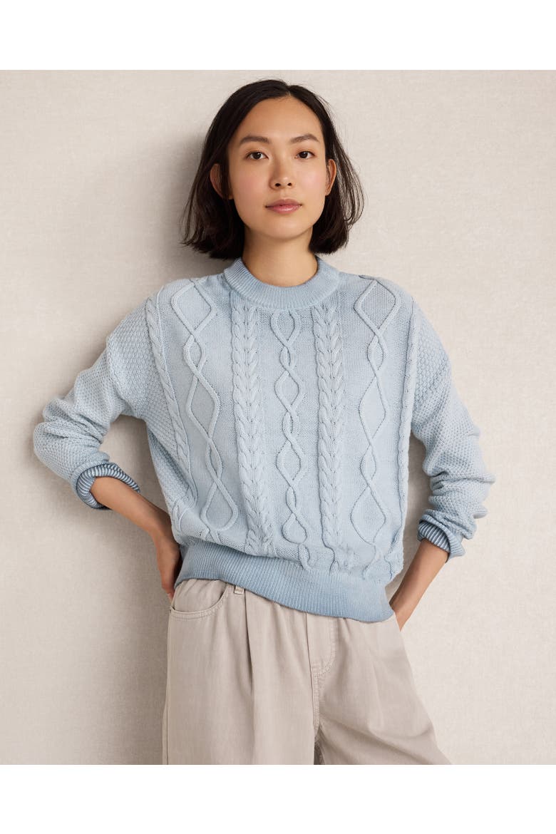Cotton Cable Knit Gradient Dye Sweater, Main, color, Breeze