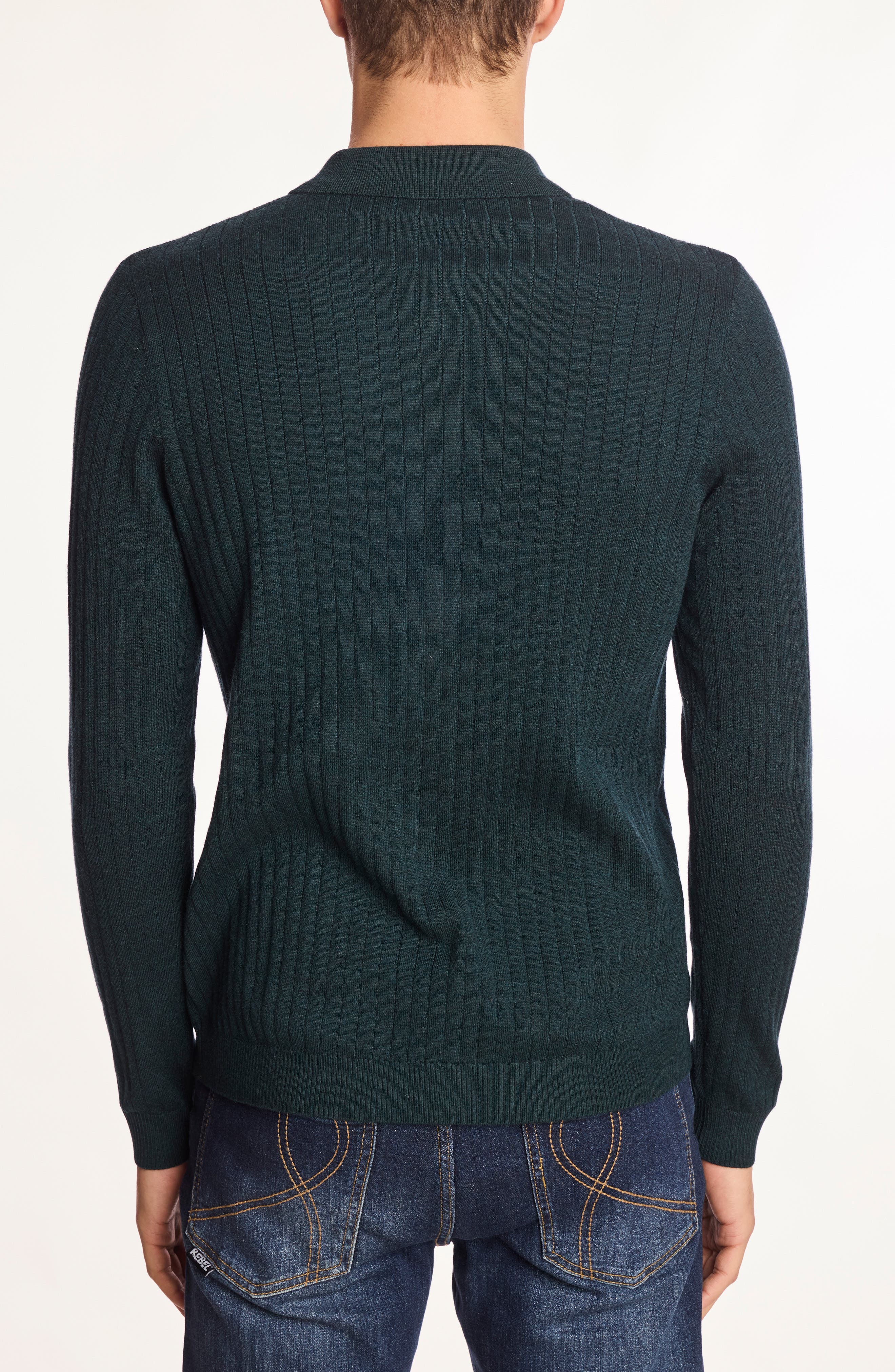 Rib Button-Up Polo - image 2