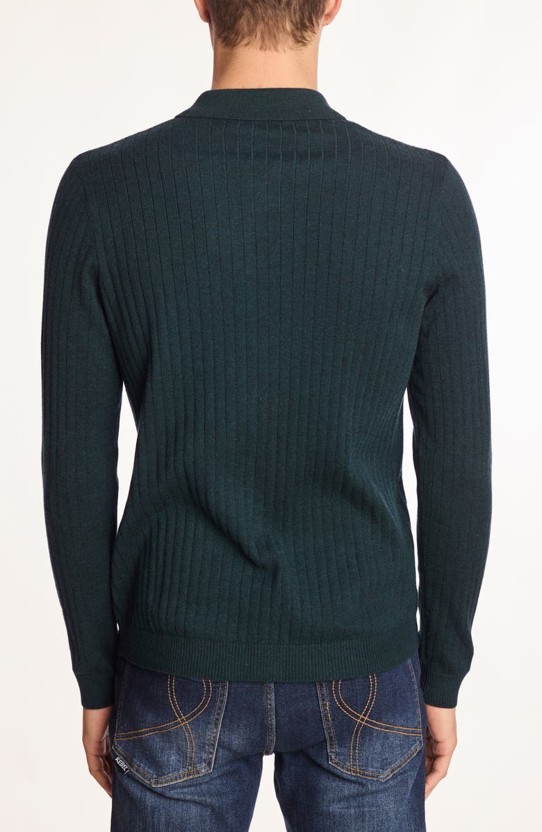 PAISLEY & GRAY Rib Button-Up Polo, Alternate, color, Jungle