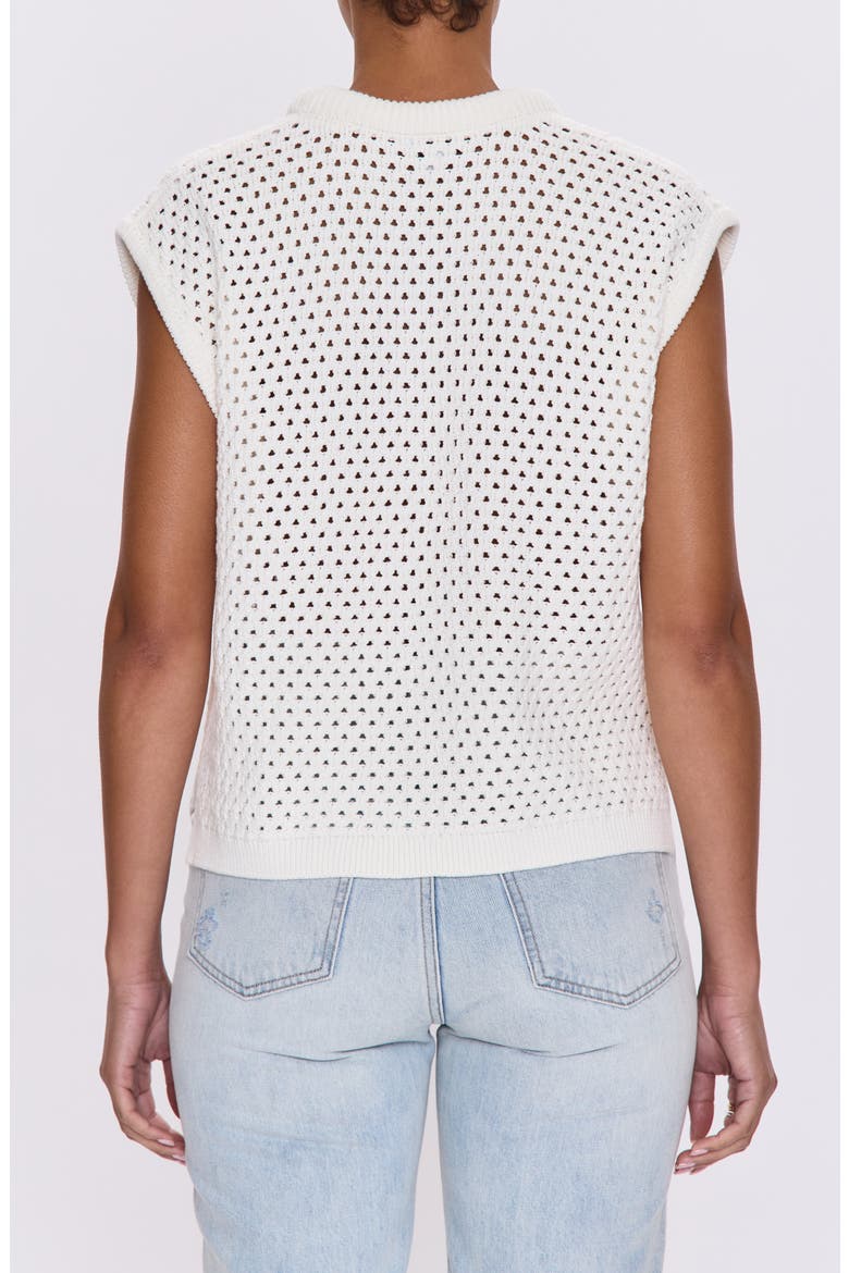Beck Open Stitch Short Sleeve Sweater, Alternate, color, LE BLANC
