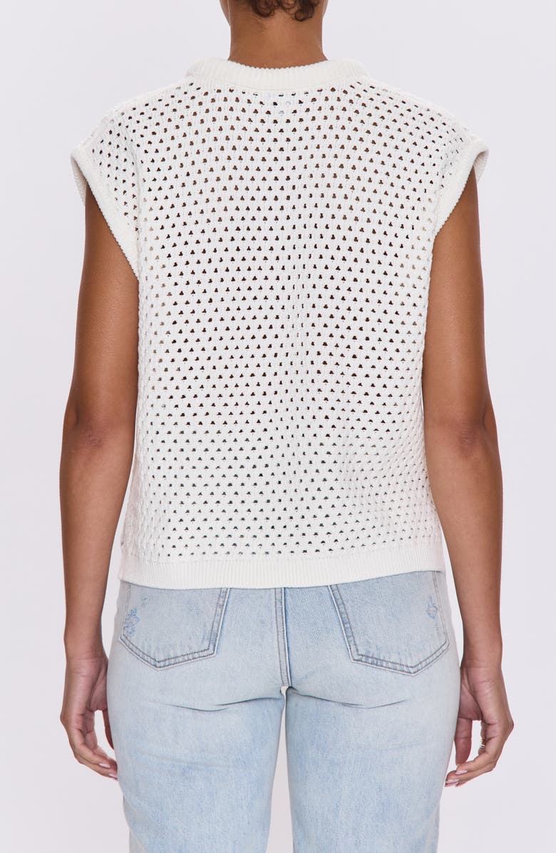 Pistola Beck Open Stitch Short Sleeve Sweater, Alternate, color, Le Blanc