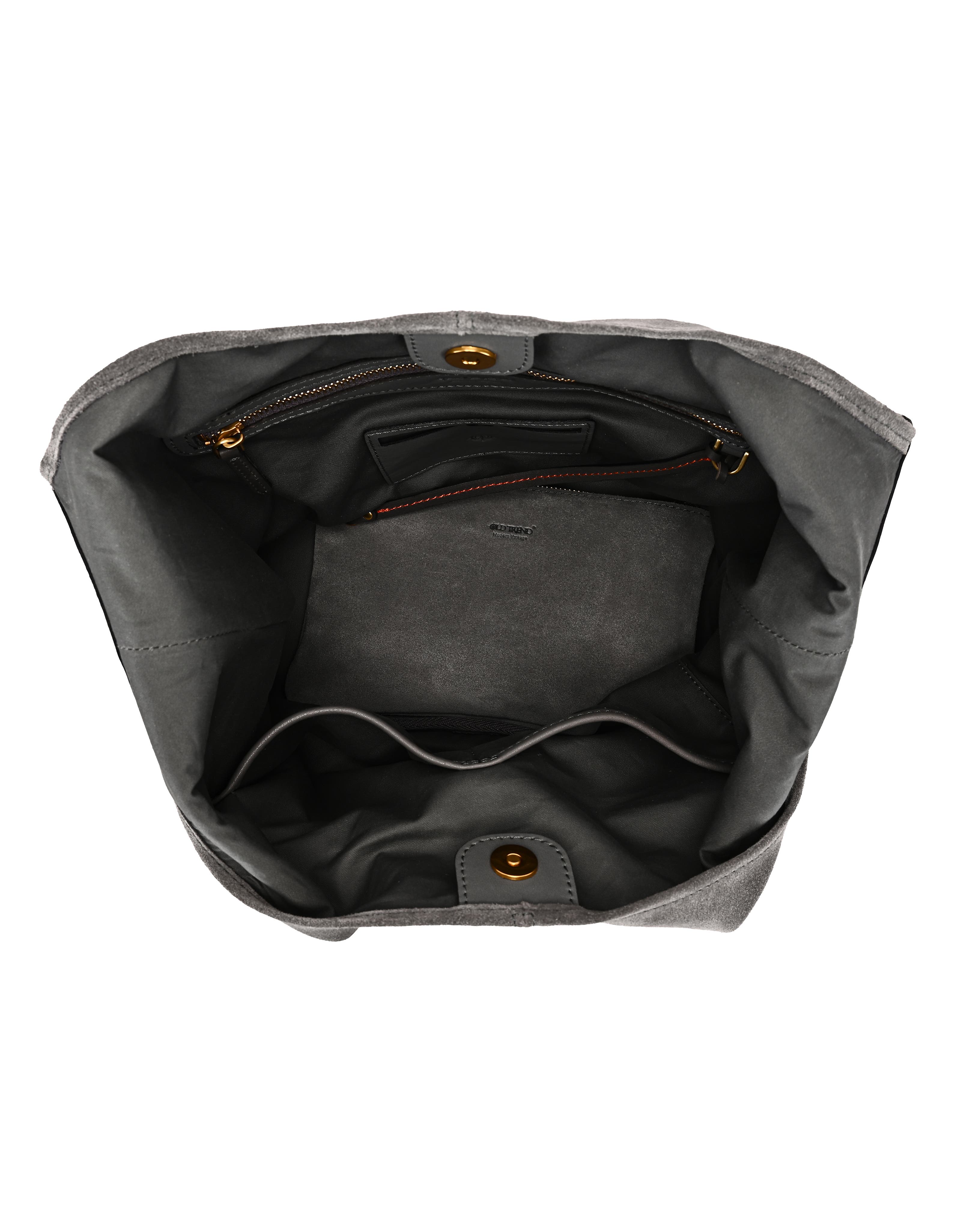 OLD TREND Hydrangea Genuine Leather Suede Classic Hobo Bag, Alternate, color, Grey