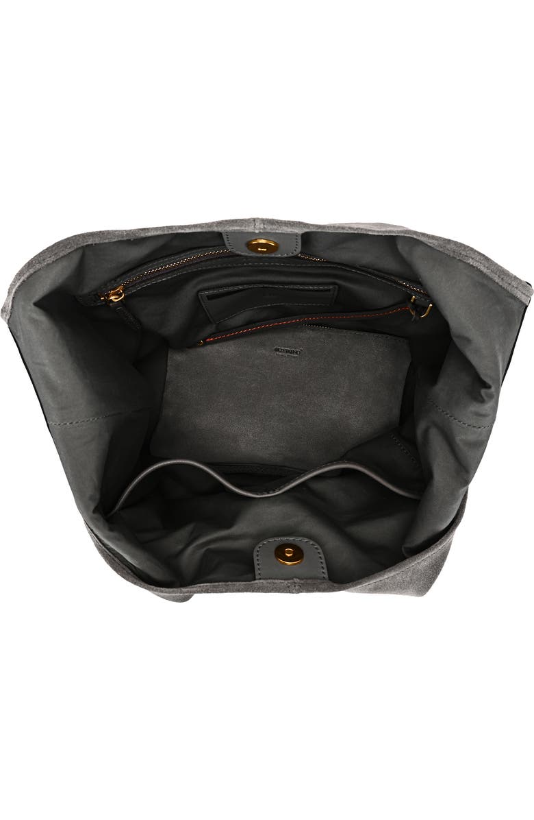 OLD TREND Hydrangea Genuine Leather Suede Classic Hobo Bag, Alternate, color, Grey