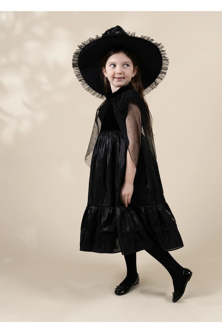 Witch Dress Play Costume with Hat, Alternate, color, Black