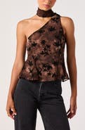 ASTR the Label Ilde One-Shoulder Mock Neck Top