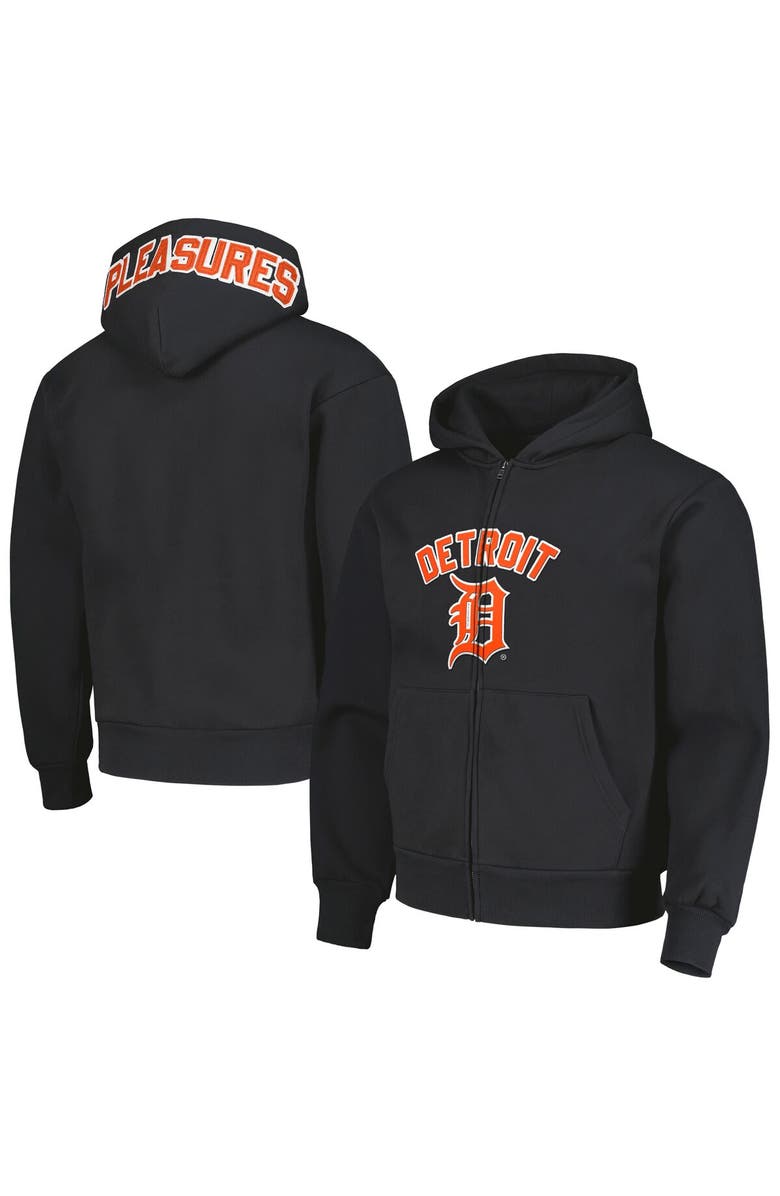 PLEASURES Men's PLEASURES Black Detroit Tigers Opening Day Full-Zip Hoodie, Alternate, color, Black