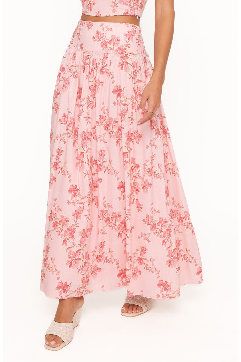 Tyler Floral Drop Waist Maxi Skirt, Alternate, color, ROSE PINK FLORAL