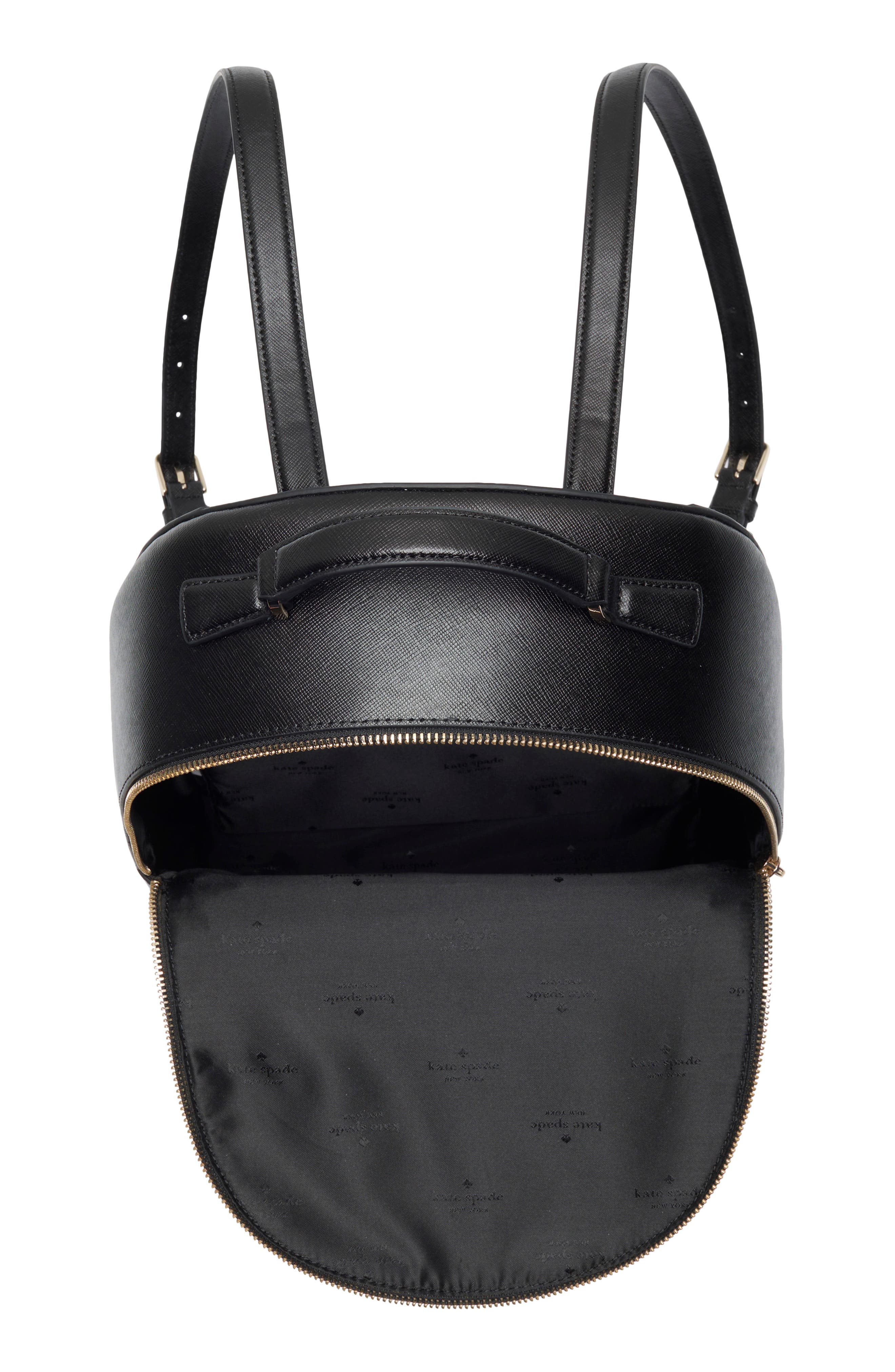 perry large saffiano leather backpack, Alternate, color, BLACK