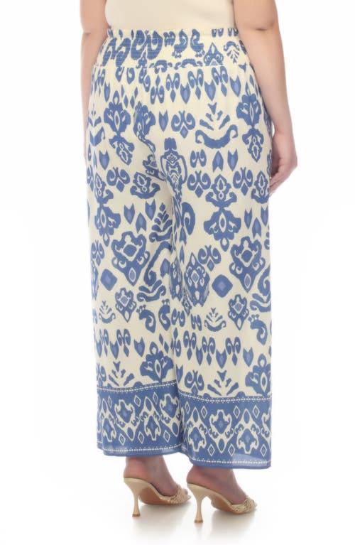 Boho Me Smocked Wide Leg Pants In Blue