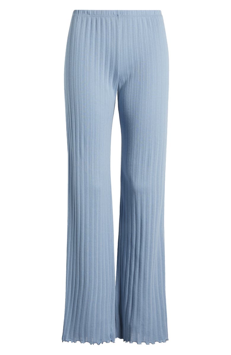 Eberjey Pointelle Rib Pajama Pants, Alternate, color, Faded Denim