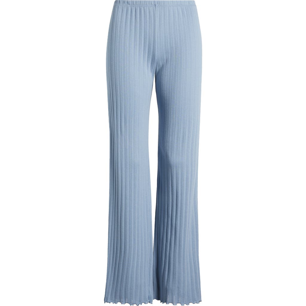 Eberjey Pointelle Rib Pajama Pants In Faded Denim