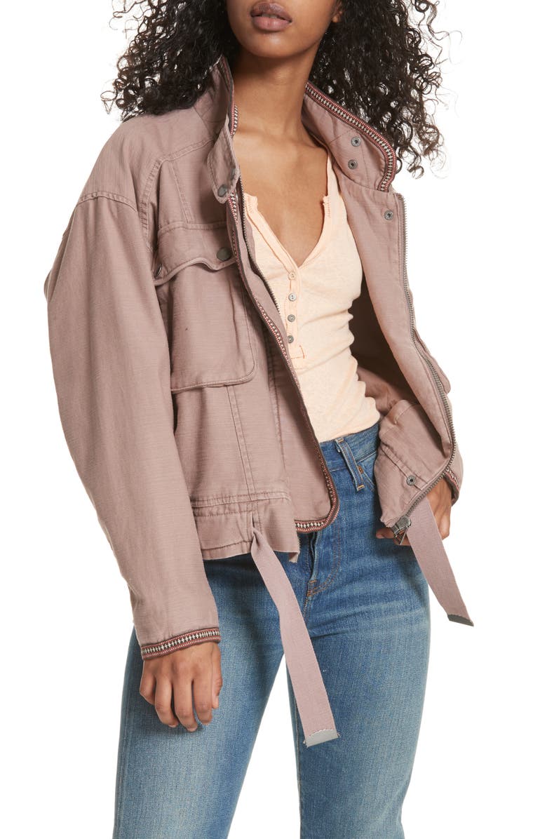 Free People Flight Line Bomber Jacket, Main, color, 