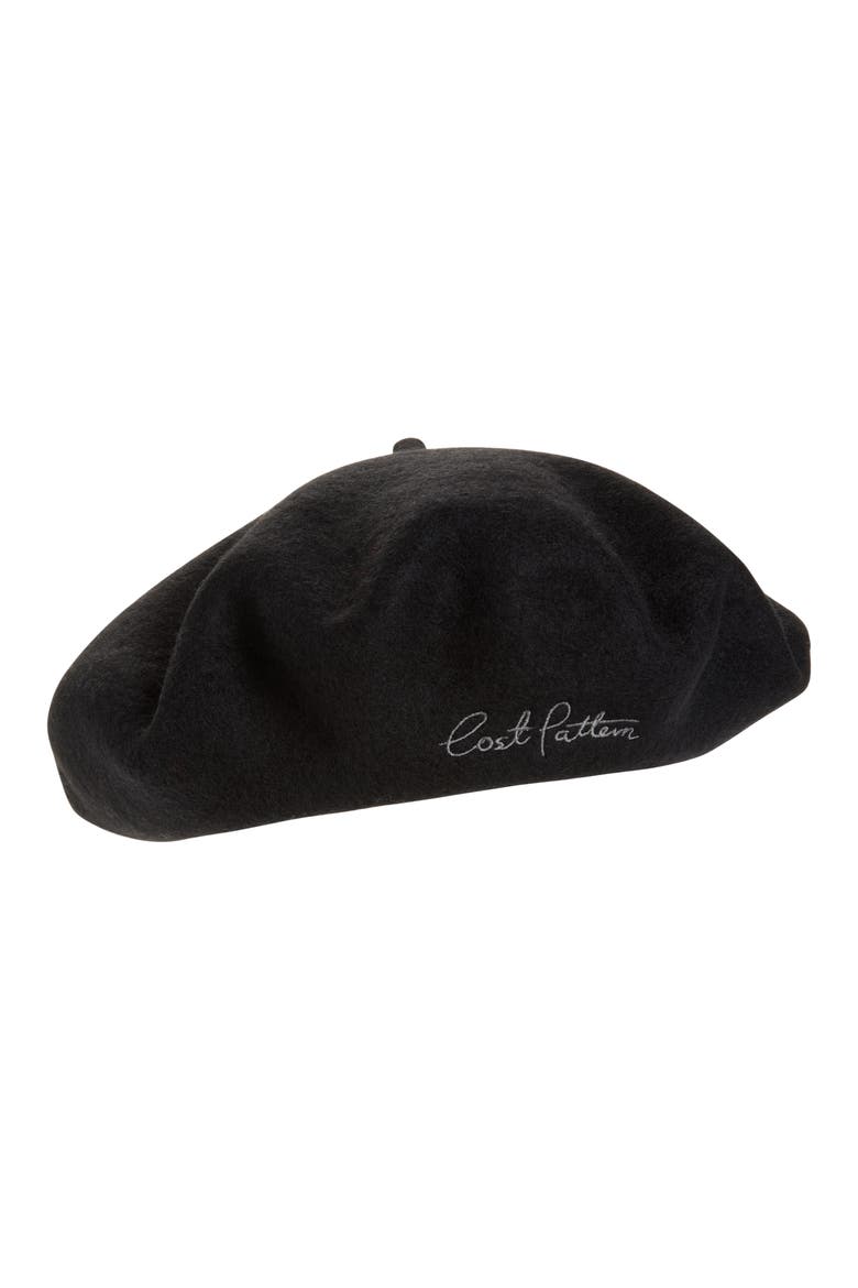 Bon Chic Wool Blend Beret, Main, color, BLACK