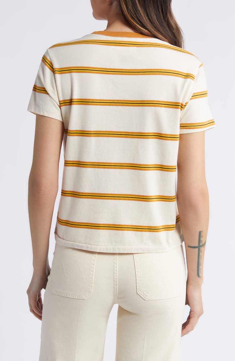 THE GREAT. The Little Stripe Crewneck Cotton T-Shirt, Alternate, color,