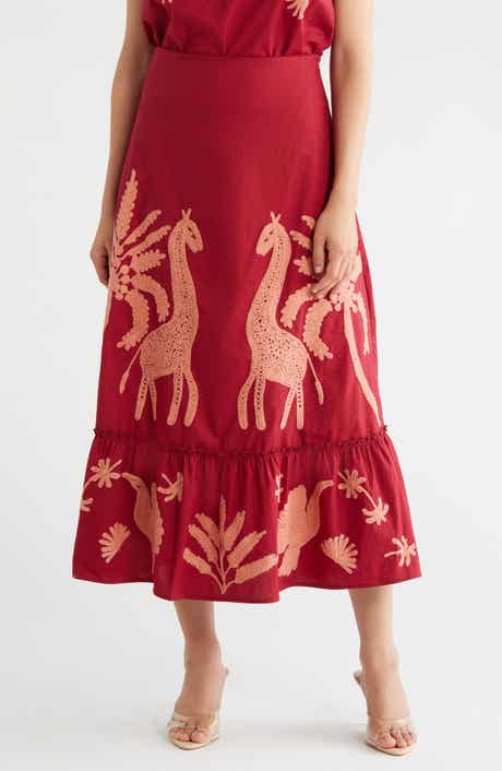 T Tahari Embroidered Skirt