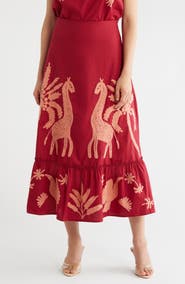 T Tahari Embroidered Skirt