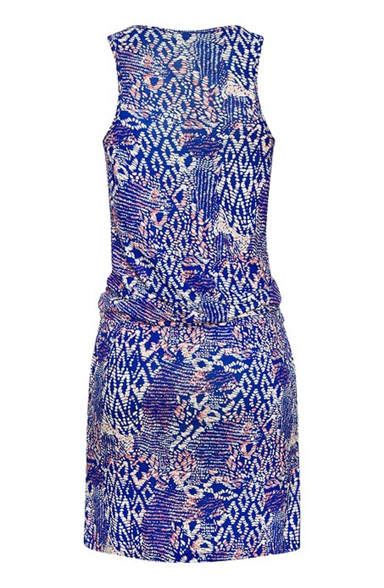 LASCANA Women's Patterned Tank Dress, Alternate, color, Blue Multi