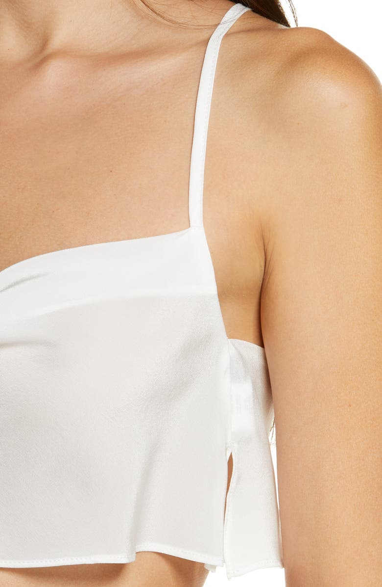 SUZY BLACK Tab Cropped Silk Camisole, Alternate, color, 