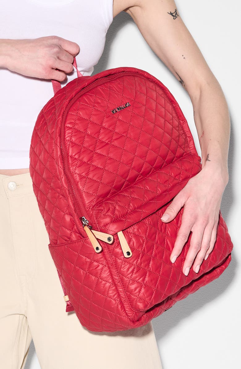 MZ Wallace Metro Deluxe Quilted Nylon Backpack, Alternate, color, Apple