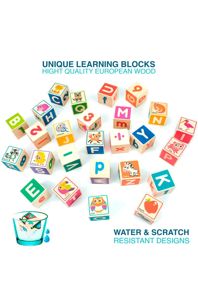 Quokka Wooden Alphabet Blocks & Puzzle Board Set, Alternate, color, Cartoonish