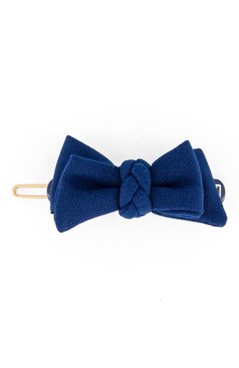 Bow silk side barette