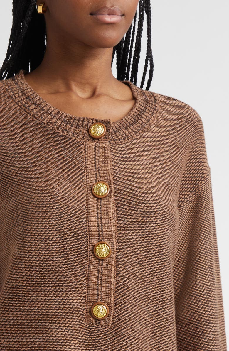 L'AGENCE Hadassah Loop Knit Henley, Alternate, color, 
