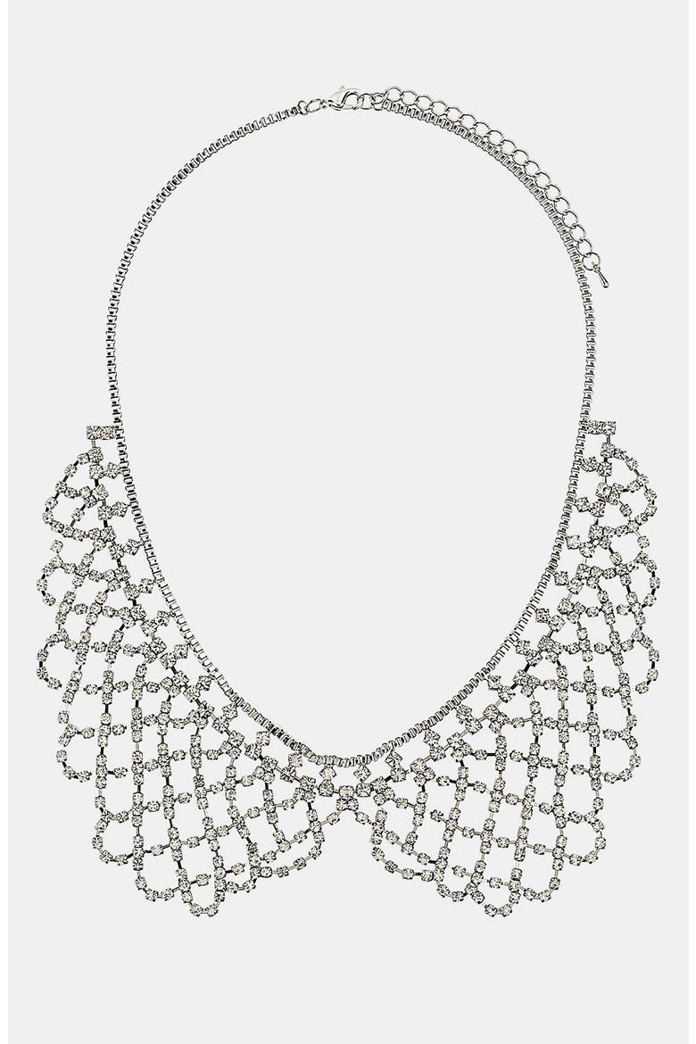 Rhinestone Peter Pan Collar Necklace, Main, color, CRYSTAL