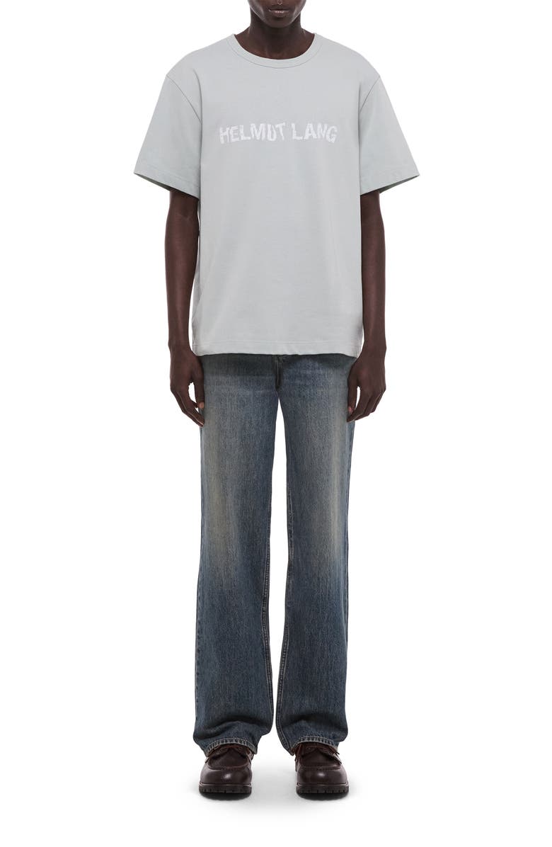 Helmut Lang Crumpled Logo Graphic T-Shirt, Alternate, color, Aqua Gray