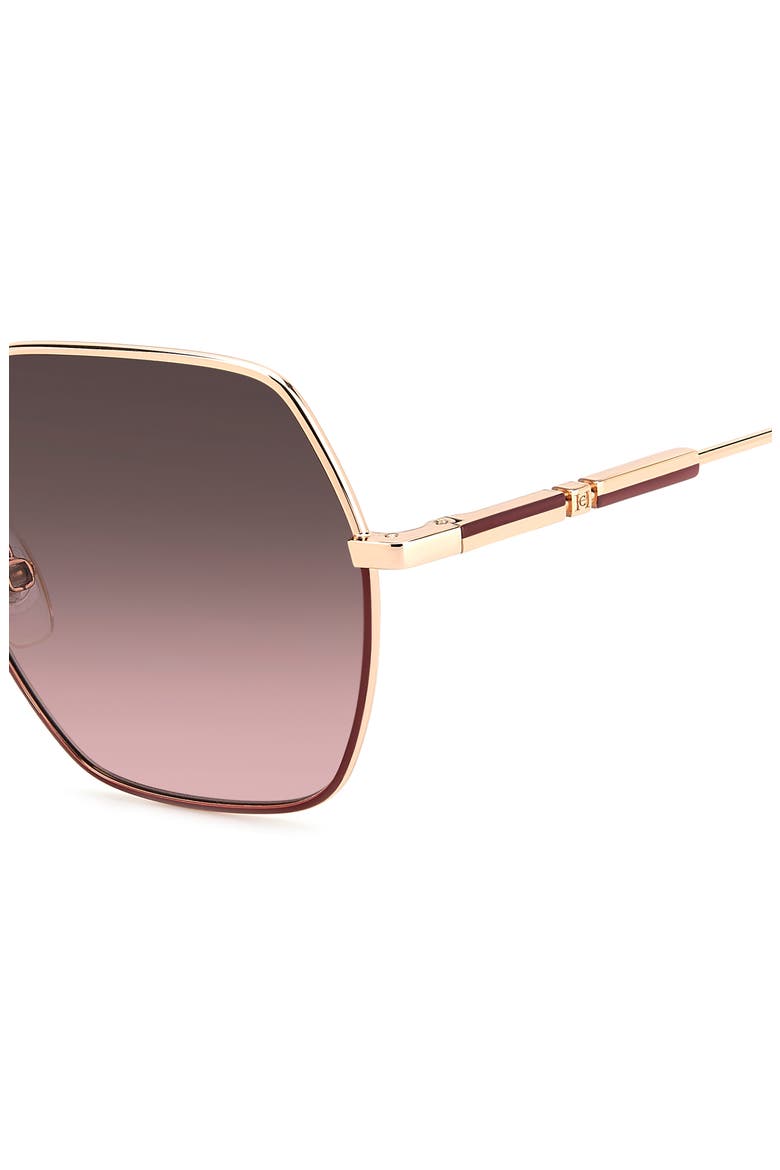 55mm Gradient Geometric Sunglasses, Alternate, color, GOLD BURGUNDY