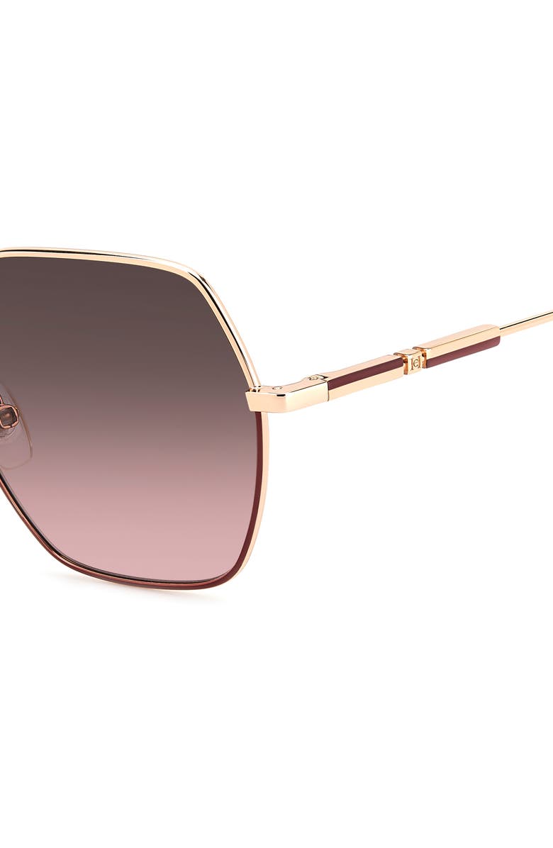 Carolina Herrera 55mm Gradient Geometric Sunglasses, Alternate, color, Gold Burgundy