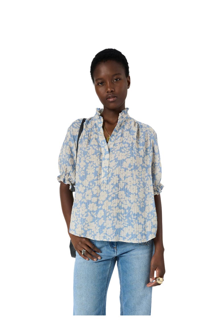 Cephise Floral Print Blouse, Main, color, Sky Blue