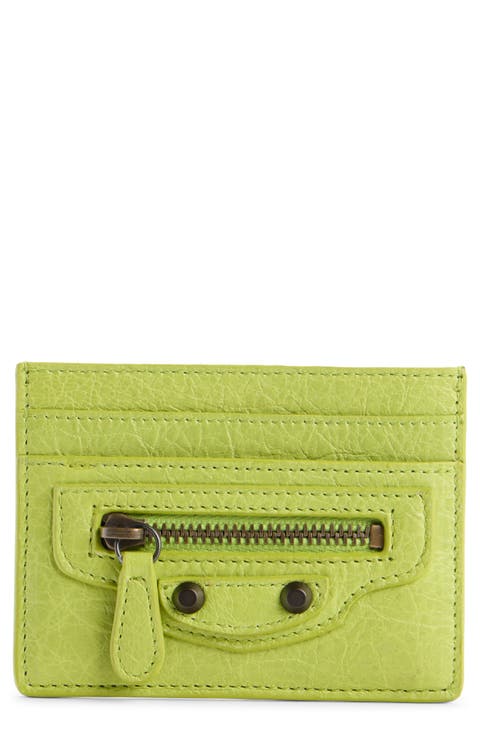 Le City Crackled Leather Card Case