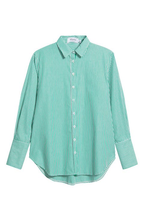 Elodie Stripe Cotton Button-Up Shirt