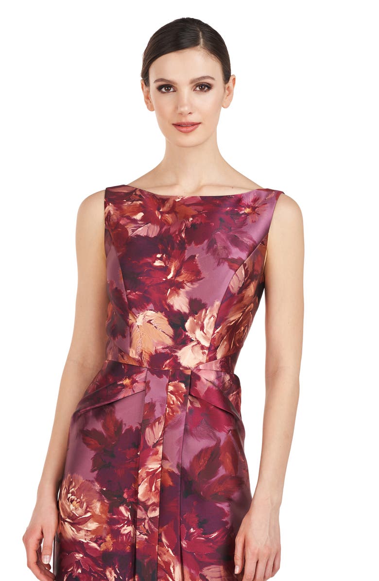 Kay Unger Marlowe Column Gown, Alternate, color, Garnet Multi