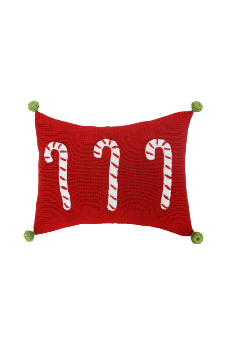 Candy Cane Mini Pillow, Red, Main, color, Red