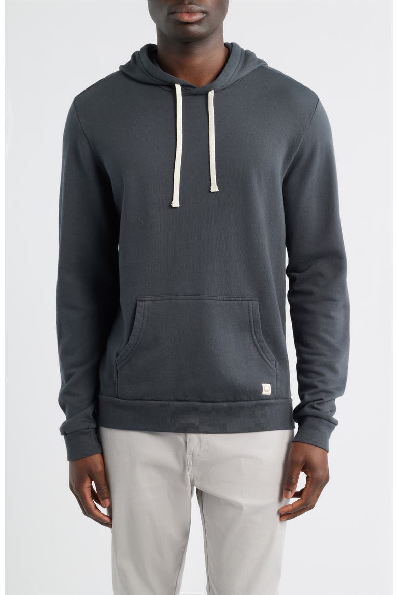 Cotton Blend French Terry Pullover Hoodie, Main, color, ASPHALT GREY