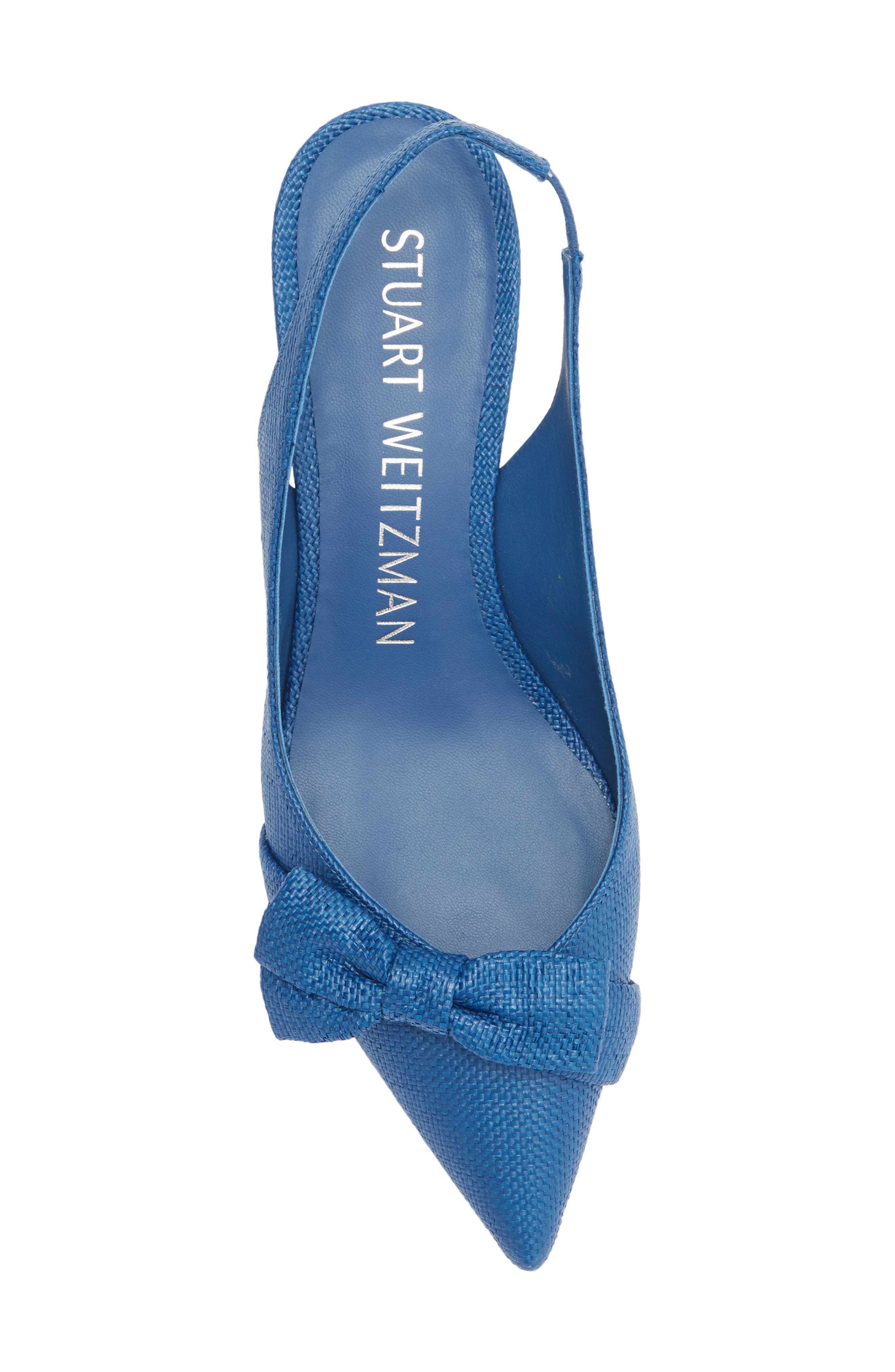 Stuart Weitzman Sofia Pointed Toe Slingback Pump, Alternate, color, Indigo