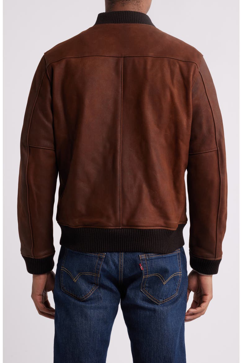 Classic Leather Bomber Jacket, Alternate, color, COGNAC