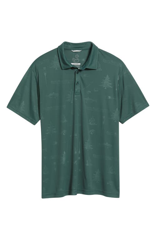 Swannies Brehm Outdoors Print Performance Golf Polo In Green