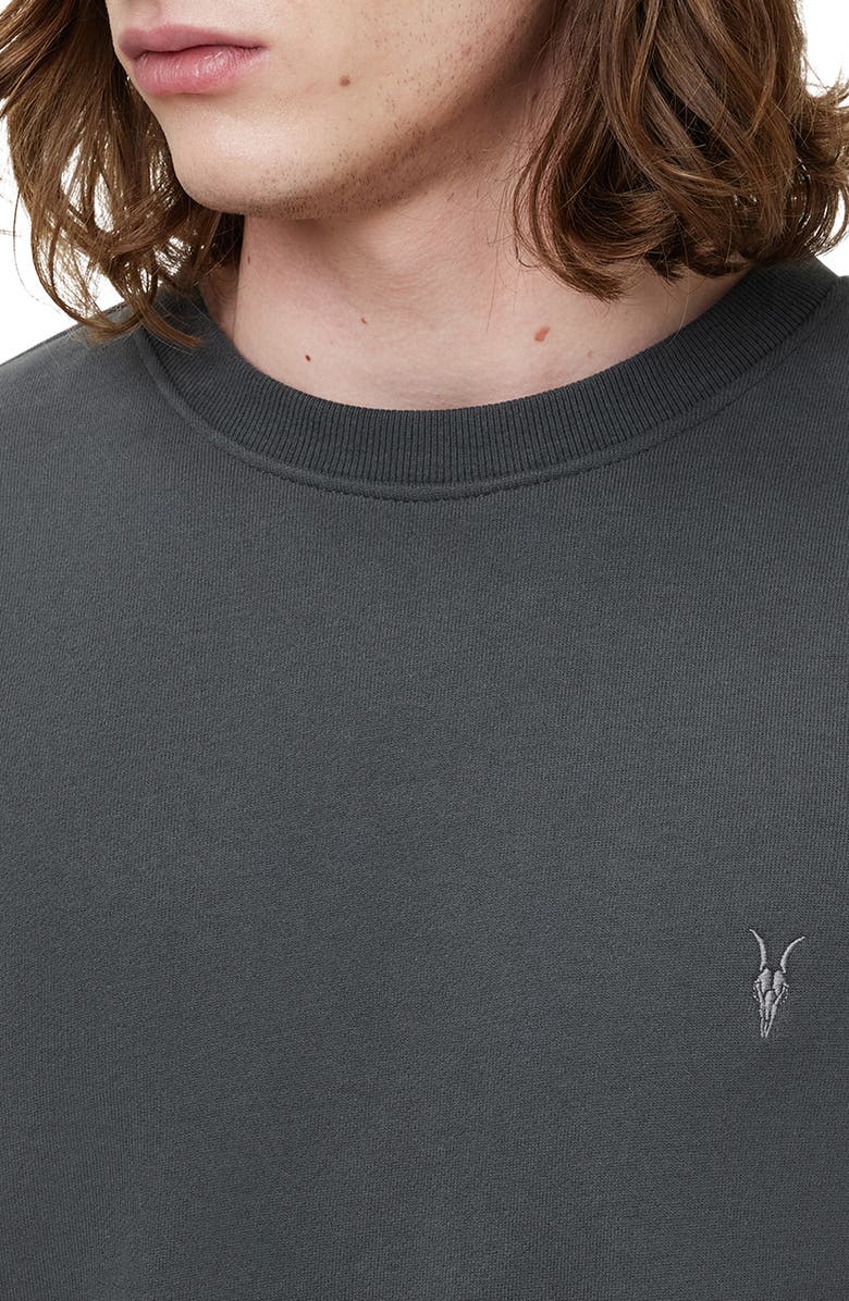 AllSaints Raven Crewneck Sweatshirt, Alternate, color, Carter Grey