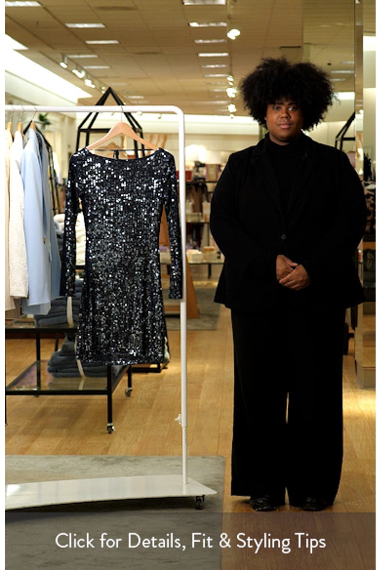 Sequin Cowl Back Long Sleeve Dress video