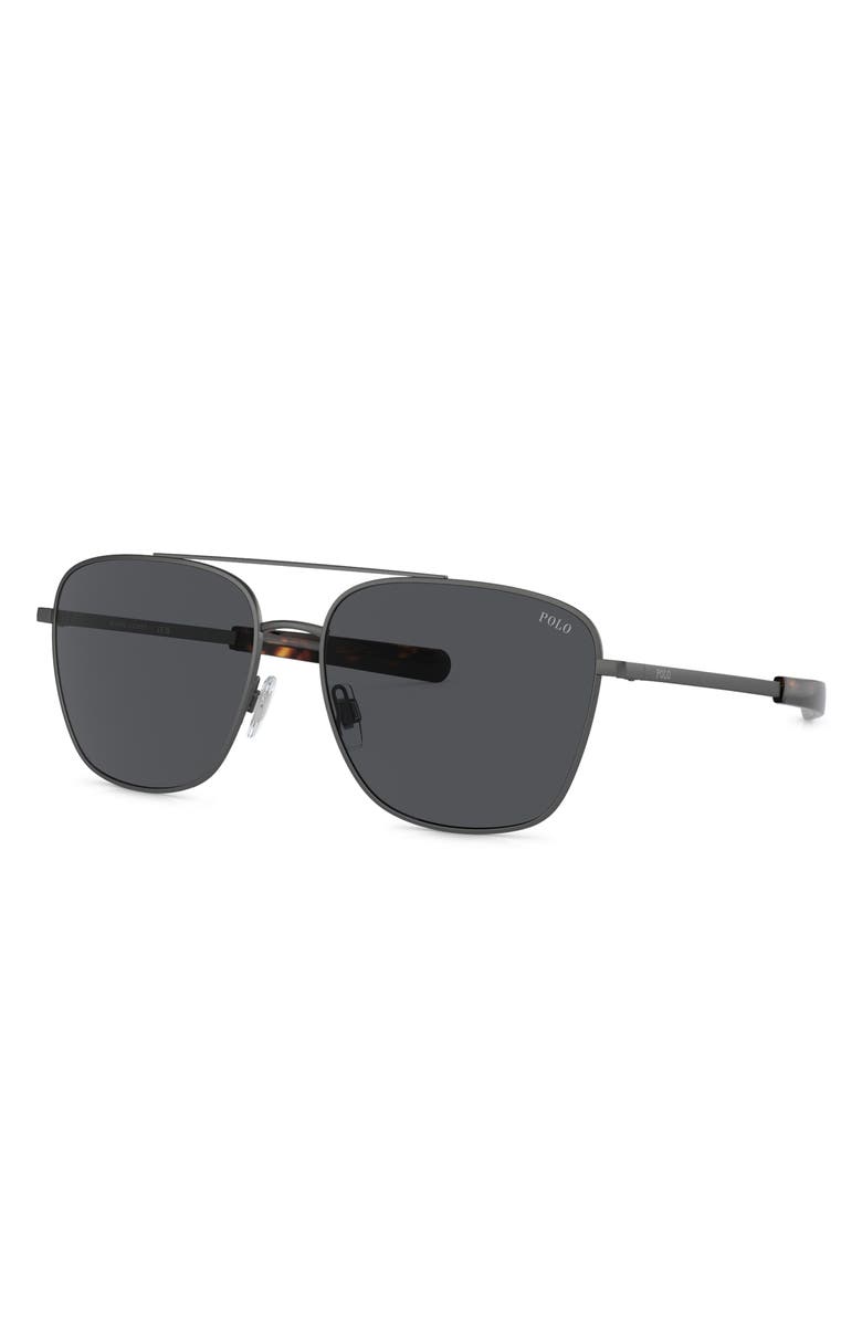POLO 59mm Pilot Sunglasses, Alternate, color, Grey