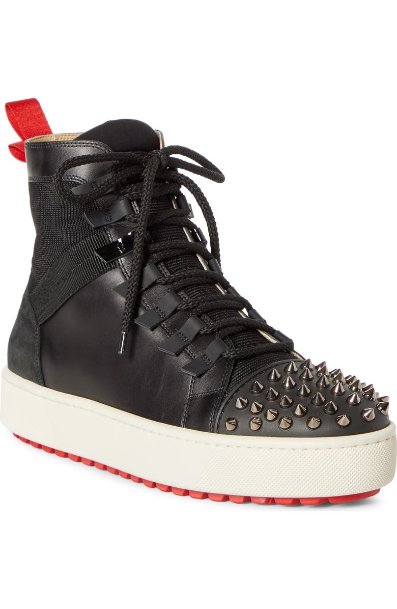 Christian Louboutin Smartic Spike High Top Sneaker, Main, color,