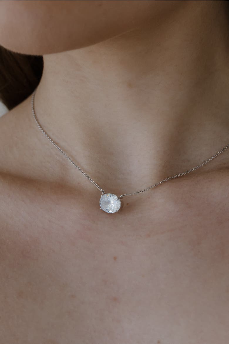 Halo Crystal Pendant, Alternate, color, Metallic Silver