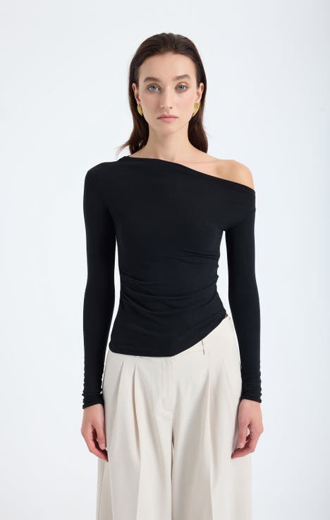 Aura One Shoulder Draped Top