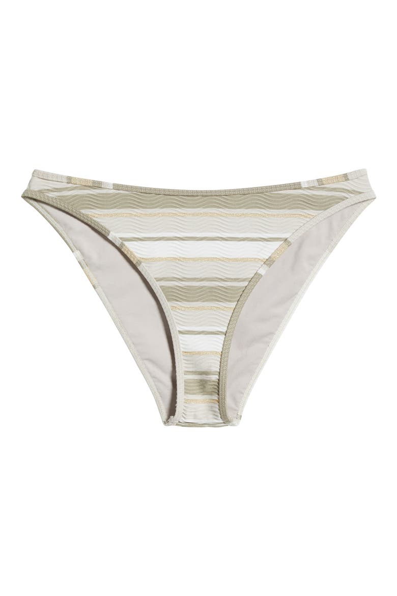 Isla Metallic Stripe Bikini Bottoms, Alternate, color, SANDSTONE STRIPE