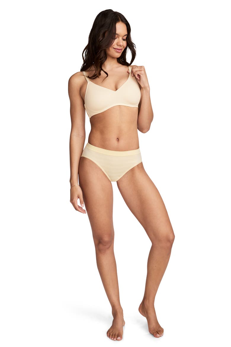 Women's Smooth & Sleek Microfiber Full Coverage Wirefree T-shirt Bra, Alternate, color, Fawn